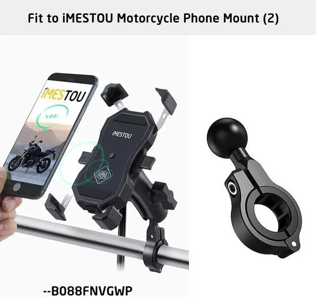 Alt view image 5 of 7 - iMESTOU 2PCS Aluminium 1" Ball Base for Handlebar Mounts, Ball Adapters Fit for Ram Phone Mounts with 1" Ball Sockets