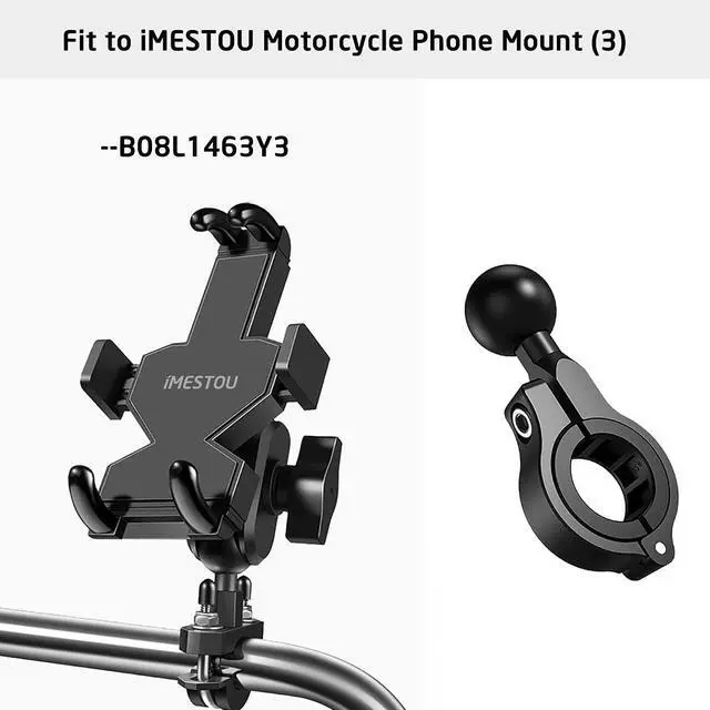Alt view image 6 of 7 - iMESTOU 2PCS Aluminium 1" Ball Base for Handlebar Mounts, Ball Adapters Fit for Ram Phone Mounts with 1" Ball Sockets