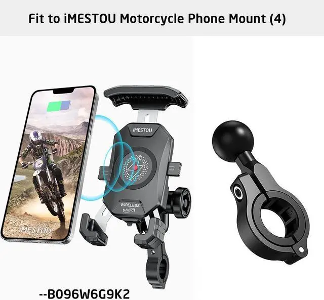 Alt view image 7 of 7 - iMESTOU 2PCS Aluminium 1" Ball Base for Handlebar Mounts, Ball Adapters Fit for Ram Phone Mounts with 1" Ball Sockets