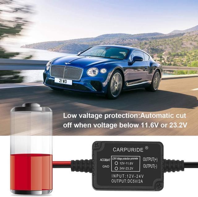 1Set Hard Wire Kit Car Dash Cam Camera 12-30V To 5V Micro USB Cable for  Nextbase
