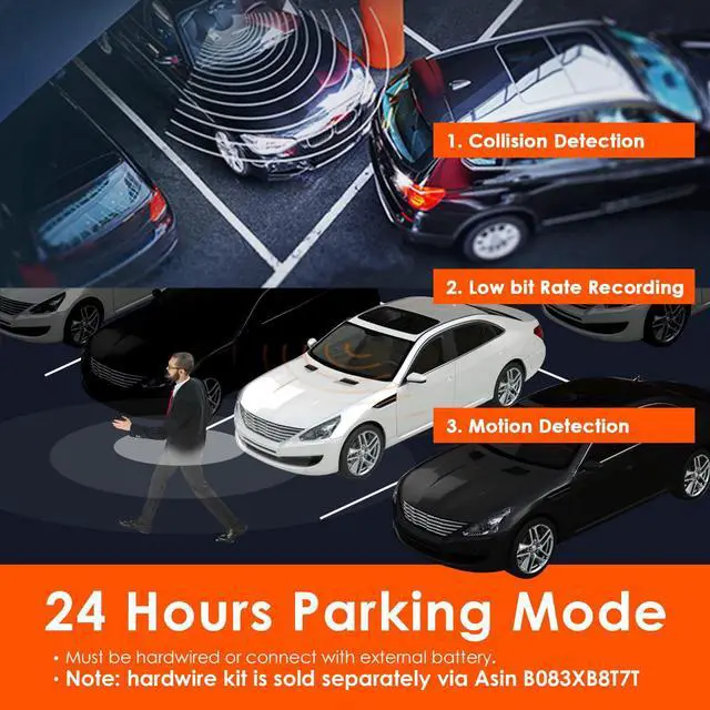Alt view image 6 of 7 - VANTRUE N4 3 Channel Dash Cam, 4K+1080P Dual Channel, 1440P+1440P+1080P Front Inside Rear Three Way Triple Car Dash Camera, IR Night Vision, Capacitor, 24 Hours Parking Mode, Support 256GB Max