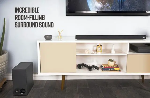 Alt view image 5 of 5 - Polk Audio Signa S2 Sound Bar & Wireless Subwoofer  Exclusive VoiceAdjust Technology, Ultra-Slim Design, Works with 4K & HD TVs, HDMI & Optical, Bluetooth, Wireless Streaming