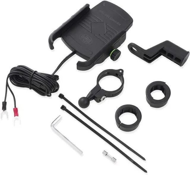 Alt view image 4 of 4 - iMESTOU Motorcycle Wireless Charger Phone Mount Waterproof Handlebar Qi Charging Phone Holder 360 Rotatable for 3.5-6.5 Inch Cellphones Work with 12V/24V Vehicles