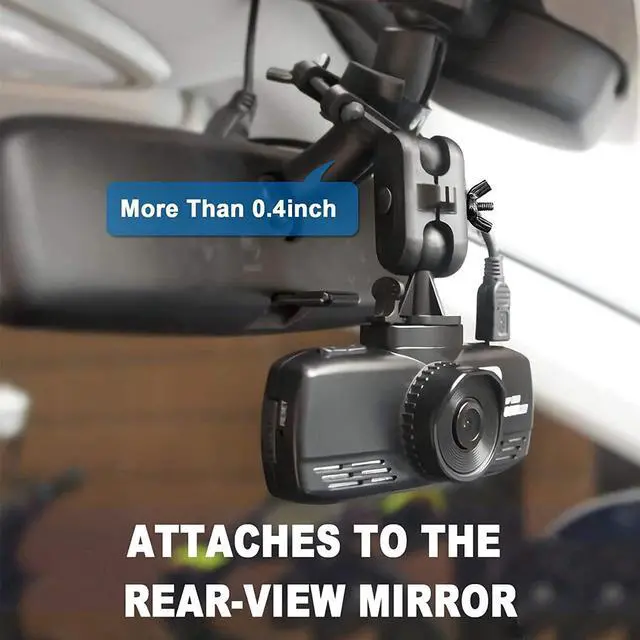 Alt view image 2 of 7 - Dash Cam Mount, Universal Dash Camera Rear View Mirror Mount Holder Kit for YI, , APEMAN, Anker Roav, Aukey, CHORTAU, , Old Shark, KDLINKS X1, E-ACE, Peztio and Most Other Dash Cam
