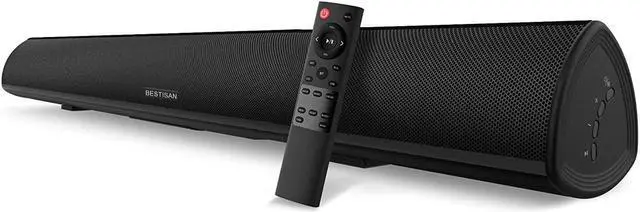 Main image of 100Watt 40 Inch Soundbar, BESTISAN Sound Bar Wireless and Wired Audio Bluetooth 5.0 TV Speakers with HDMI-ARC Function (2023 Beef UP Version, DSP Audio, Bass Adjustable, Wall Mountable)