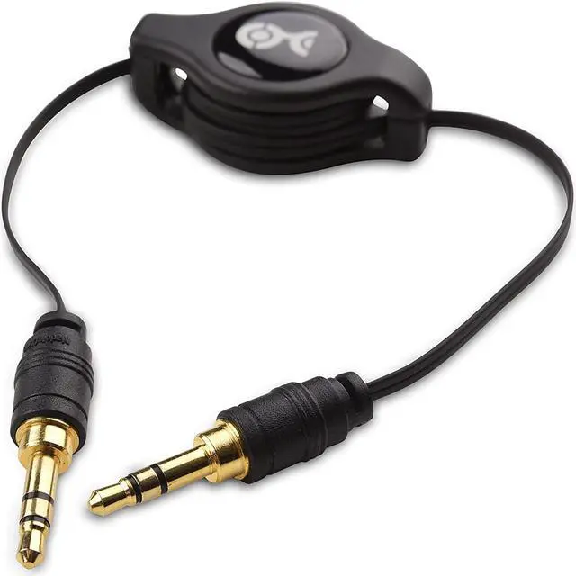 Alt view image 5 of 7 - 2-Pack Gold-Plated Retractable Aux Cable - 2.5 Feet