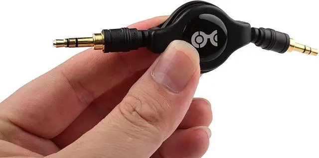 Alt view image 6 of 7 - 2-Pack Gold-Plated Retractable Aux Cable - 2.5 Feet