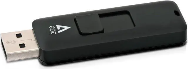 Alt view image 4 of 4 - 2GB USB 2.0 Flash Drive with Retractable USB Connector - VF22GAR-3N Black