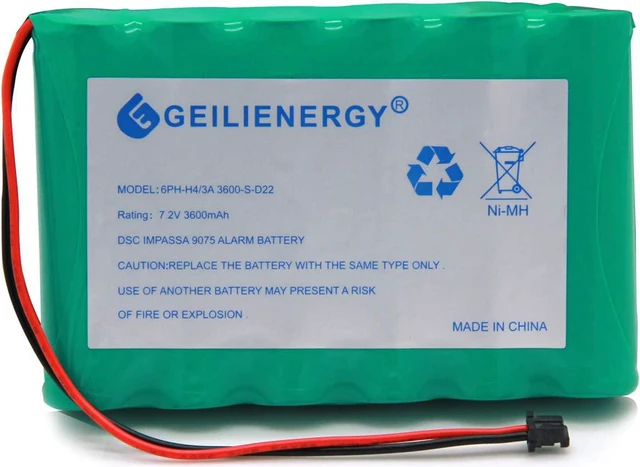 Main image of 6PH-H-4/3A3600-S-D22 7.2v 3600mAh Ni-MH Battery Compatible with DSC IMPASSA 9057 Battery Wireless Security System