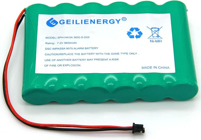 Alt view image 4 of 7 - 6PH-H-4/3A3600-S-D22 7.2v 3600mAh Ni-MH Battery Compatible with DSC IMPASSA 9057 Battery Wireless Security System