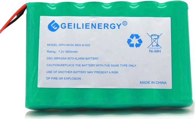 Alt view image 5 of 7 - 6PH-H-4/3A3600-S-D22 7.2v 3600mAh Ni-MH Battery Compatible with DSC IMPASSA 9057 Battery Wireless Security System