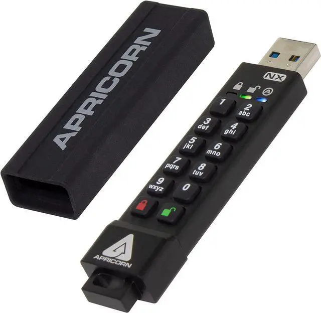 Alt view image 3 of 15 - Apricorn ASK3 32GB USB3.2 Type -A Flash Drive Black Model ASK3-NX-32GB