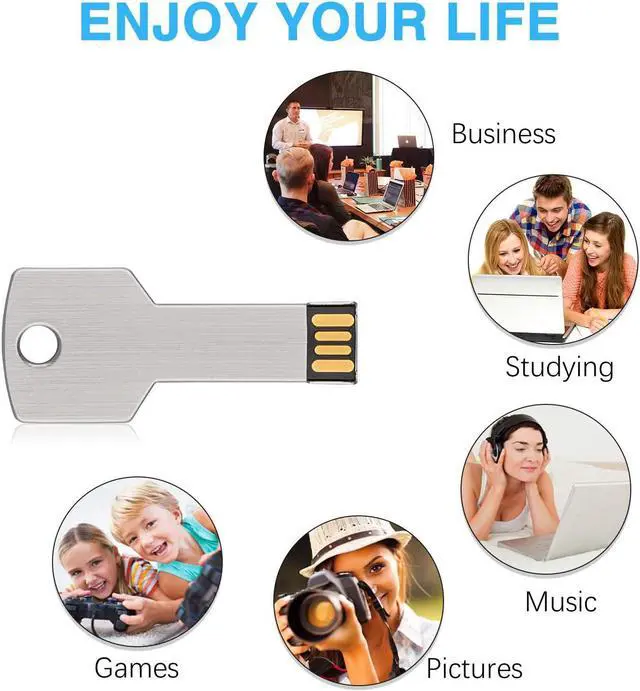 Alt view image 4 of 7 - 10 Pack 8GB USB Flash Drive USB 2.0 Metal Key Shape Memory Stick Thumb Drive Pen Drive-Silver