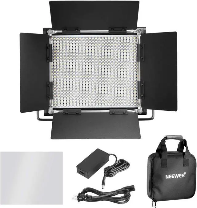 Alt view image 6 of 7 - Professional Metal Bi-Color LED Video Light for Studio, YouTube, Product Photography, Video Shooting, Durable Metal Frame, Dimmable 660 Beads, with U Bracket and Barndoor, 3200-5600K, CRI 96+