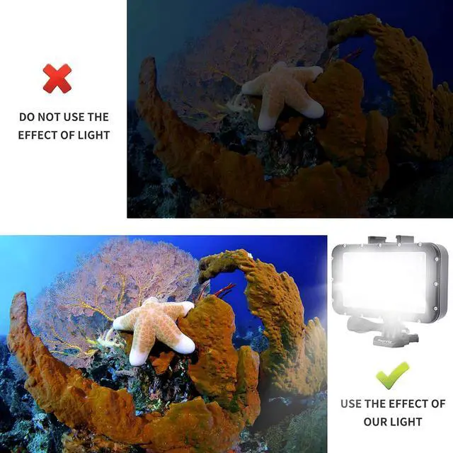 Alt view image 4 of 6 - Video Lighting Dive Light Underwater Lights 72 Led Lights Compatible for Gopro Canon Nikon Pentax Panasonic Sony Samsung SLR Cameras 5 Kinds of Illuminating Colors Waterproof 147ft(45m) Black