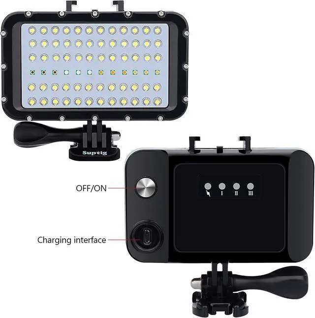 Alt view image 6 of 6 - Video Lighting Dive Light Underwater Lights 72 Led Lights Compatible for Gopro Canon Nikon Pentax Panasonic Sony Samsung SLR Cameras 5 Kinds of Illuminating Colors Waterproof 147ft(45m) Black