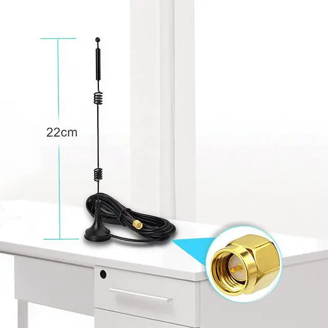 Alt view image 3 of 7 - Xiaogan Dual Band WiFi 2.4GHz 5GHz 5.8GHz 9dBi Magnetic Base SMA Male Antenna for Wireless Vedio Security Camera Surveillance Recorder Vehicle Truck Trailer Rear View Backup Camera Reversing Monitor