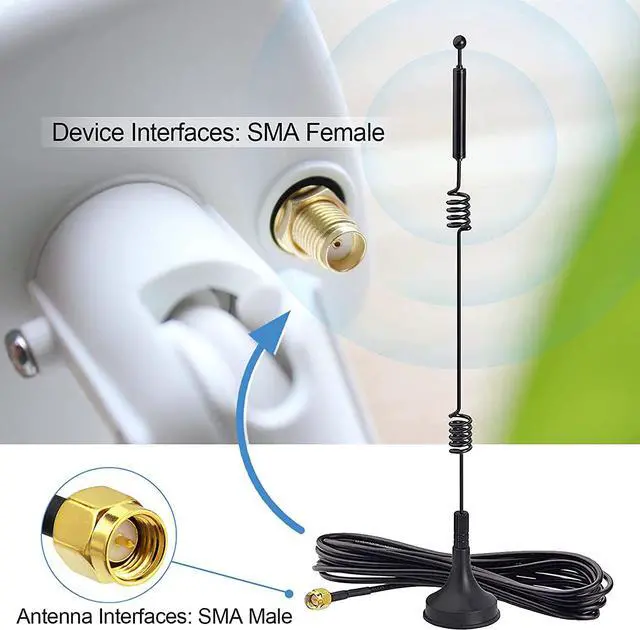 Alt view image 4 of 7 - Xiaogan Dual Band WiFi 2.4GHz 5GHz 5.8GHz 9dBi Magnetic Base SMA Male Antenna for Wireless Vedio Security Camera Surveillance Recorder Vehicle Truck Trailer Rear View Backup Camera Reversing Monitor