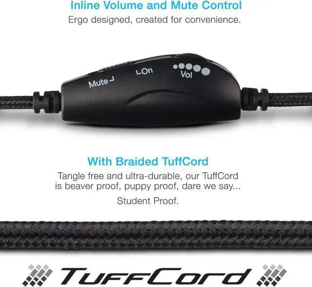 Alt view image 3 of 7 - Cyber Acoustics Stereo USB Headset (AC-5008A), in-line Controls for Volume & Mic Mute, Adjustable Mic Boom for PC & Mac, Perfect for Classroom or Home