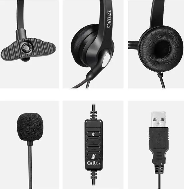 Alt view image 7 of 7 - USB Headset with Microphone Noise Cancelling & Audio Controls, Wideband Computer Headphones for Business UC Skype Lync Softphone Call Center Office, Clearer Voice, Super Light, Ultra Comfort