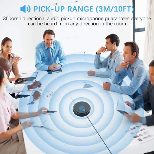 Alt view image 4 of 6 - USB Conference Microphone, 360° Omnidirectional Condenser PC Microphones with Mute Plug & Play Compatible with Mac OS X Windows for Video Conference,Gaming,Chatting,Skype
