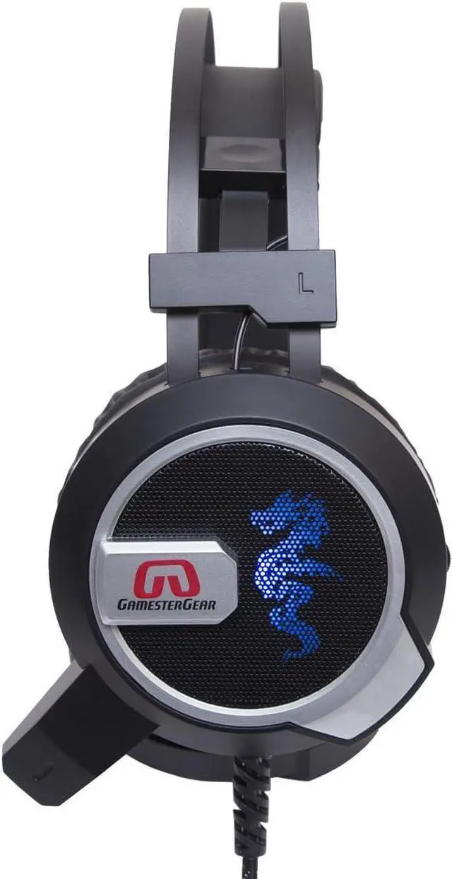 Alt view image 6 of 7 - GamesterGear Falcon Over The Ear Stereo Pc Gaming Headset 3.5mm Surround Sound Audio with Omnidirectional Microphone - Led Lights - Volume Control