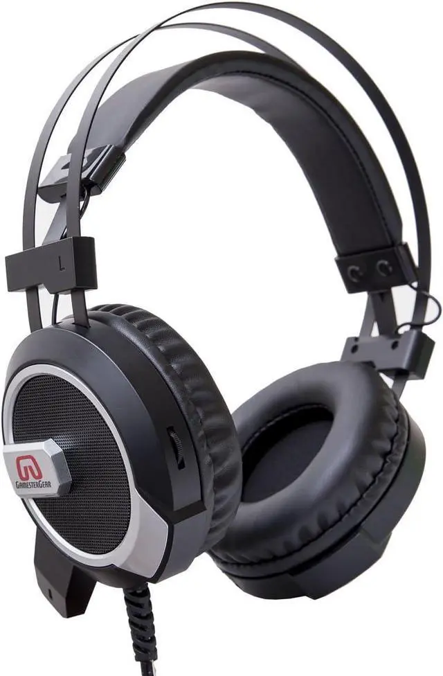 Alt view image 7 of 7 - GamesterGear Falcon Over The Ear Stereo Pc Gaming Headset 3.5mm Surround Sound Audio with Omnidirectional Microphone - Led Lights - Volume Control