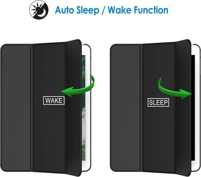 Alt view image 6 of 6 - Case for iPad (9.7-Inch 2018/2017 Model 6th/5th Generation) Smart Cover Auto Wake/Sleep (Black)