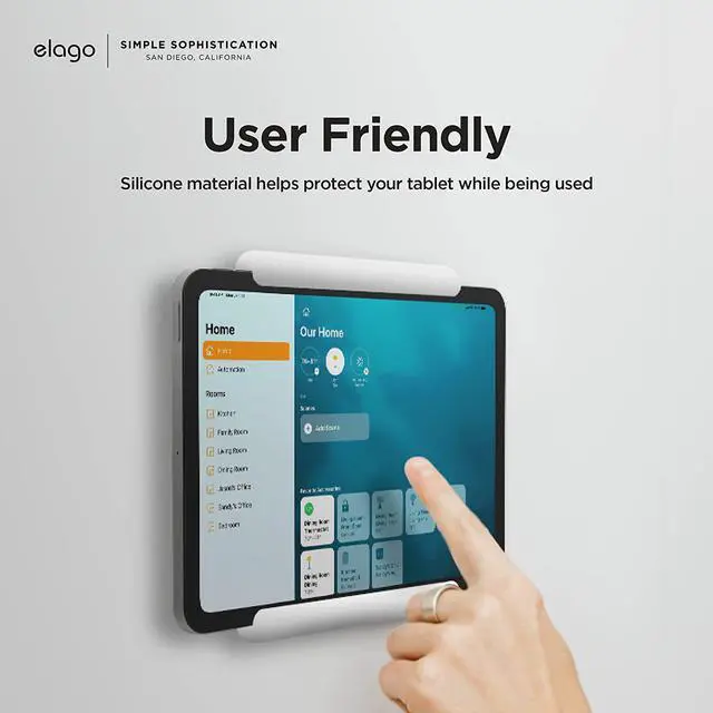 Alt view image 2 of 7 - Home Hub Mount [White] - [iPad Wall Mount][Homekit Mount][Easy Installation][Scratch-Free][Cable Management Included] - for iPad Mini iPad Air iPad Pro