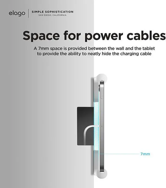 Alt view image 6 of 7 - Home Hub Mount [White] - [iPad Wall Mount][Homekit Mount][Easy Installation][Scratch-Free][Cable Management Included] - for iPad Mini iPad Air iPad Pro
