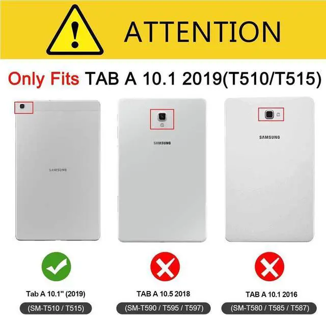 Alt view image 2 of 6 - Case for Samsung Tab A 10.1 2019,Built-in Screen Protector,  Heavy Duty Rugged Shockproof Drop Protection Case with 360 Kickstand/Handle Hand Strap/Shoulder Strap for Galaxy Tab A 10.1 Inch 2019