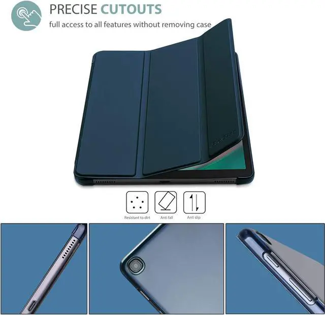 Alt view image 3 of 7 - Slim Case for Galaxy Tab A 10.1 2019 Model T510 T515 T517 Lightweight Stand Case Shell Cover for 10.1 Inch Galaxy Tab A Tablet SM-T510 SM-T515 SM-T517 2019 Release -Navy