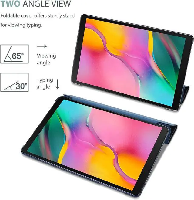 Alt view image 6 of 7 - Slim Case for Galaxy Tab A 10.1 2019 Model T510 T515 T517 Lightweight Stand Case Shell Cover for 10.1 Inch Galaxy Tab A Tablet SM-T510 SM-T515 SM-T517 2019 Release -Navy