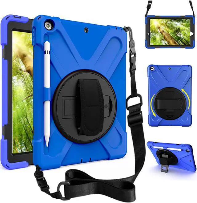 Main image of BONAEVER For iPad 9th/8th/7th Generation 10.2 inch Case with Pencil Holder Stand and /Shoulder Strap Shockproof Cover for iPad 10.2 inch 2021 2020 2019