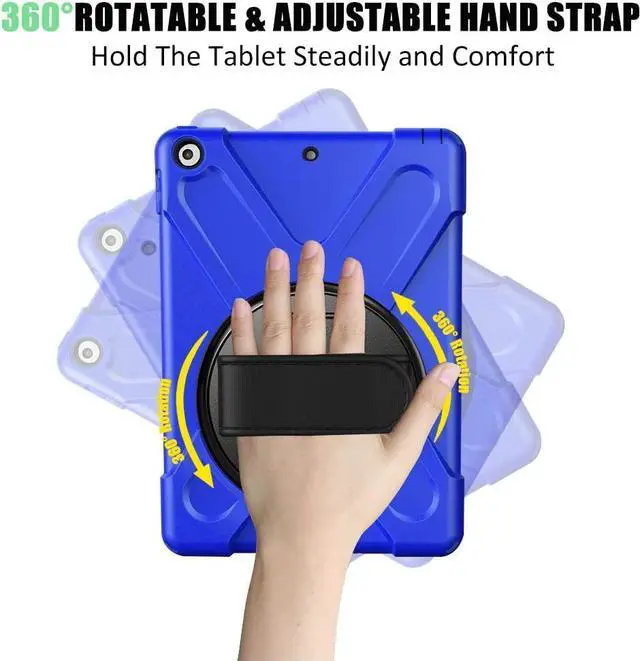 Alt view image 4 of 7 - BONAEVER For iPad 9th/8th/7th Generation 10.2 inch Case with Pencil Holder Stand and /Shoulder Strap Shockproof Cover for iPad 10.2 inch 2021 2020 2019
