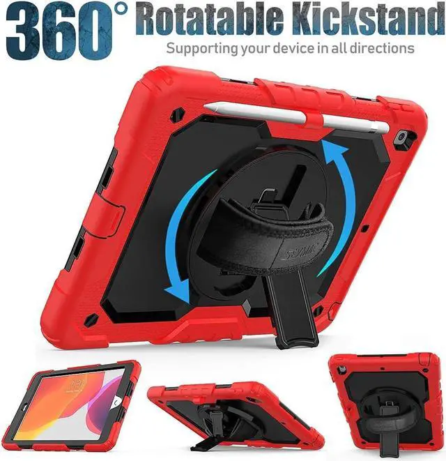 Alt view image 5 of 7 - Case for iPad 9th/8th/7th Generation, iPad 10.2 inch Case 2021 2020 2019, Shockproof Protective Stand Case for iPad 9/8/7