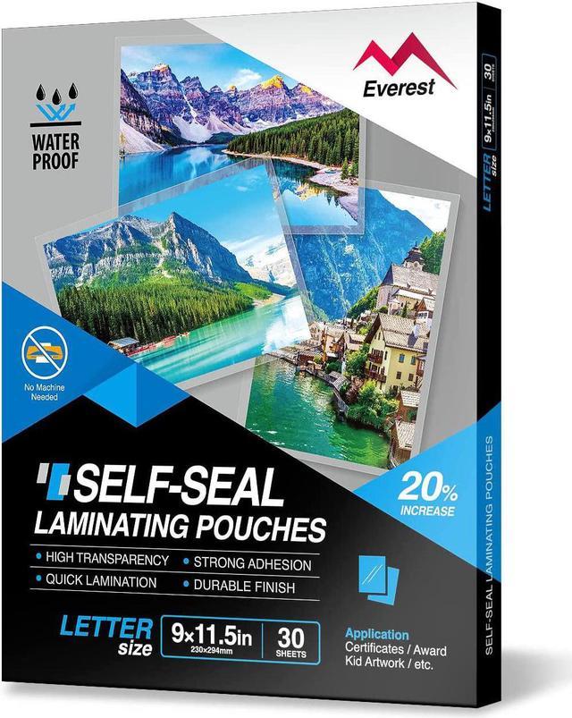 Self Adhesive Laminating Sheets, Leather, 9 x 11.5 Inches, 4 Mil Thick, 10  Pack of Self Sealing Lamination Pouches for Letter Size Lamination Sheets