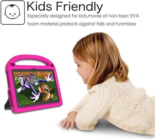 Alt view image 5 of 6 - Fire HD 10 & Fire HD 10 Plus Tablet Case for Kids(11th Generation 2021 Release) - Lightweight Shockproof Kid-Proof Cover with Stand for Kindle Fire HD 10 Kids Tablet & Kids Pro Tablet - Pink