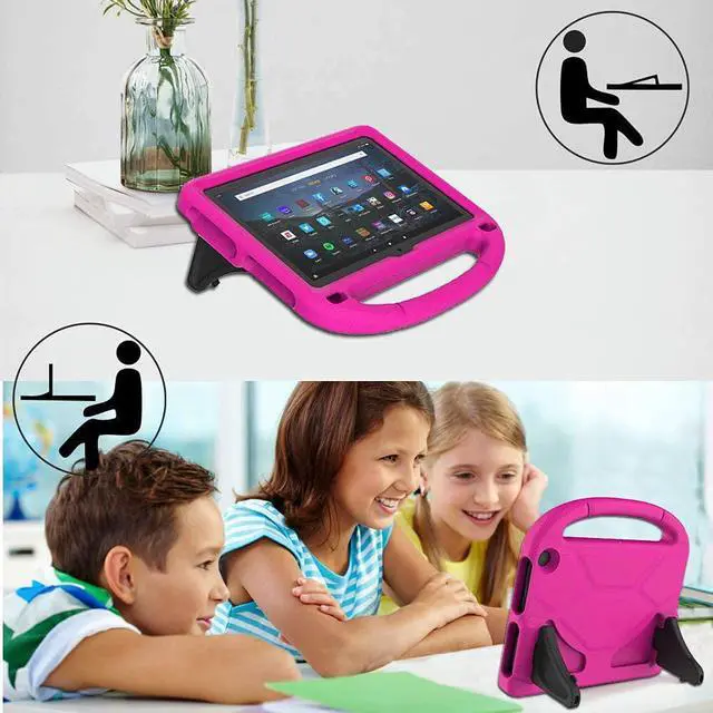 Alt view image 3 of 6 - Fire HD 10 & Fire HD 10 Plus Tablet Case for Kids(11th Generation 2021 Release) - Lightweight Shockproof Kid-Proof Cover with Stand for Kindle Fire HD 10 Kids Tablet & Kids Pro Tablet - Pink