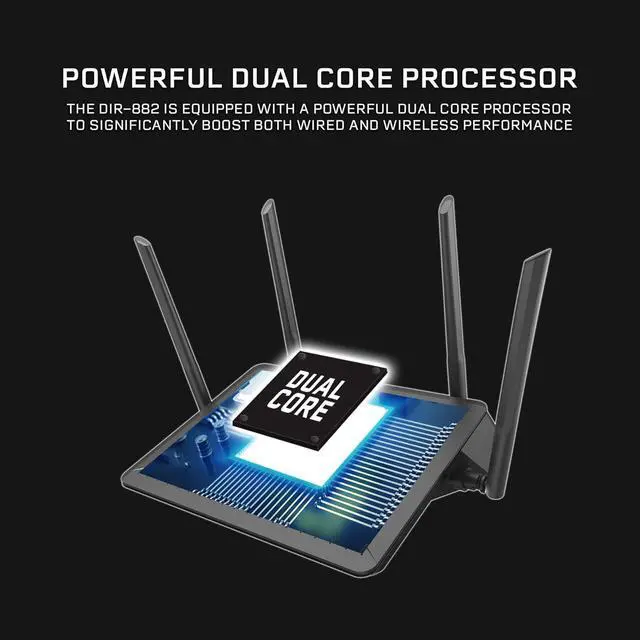 Alt view image 4 of 7 - D-Link WiFi Router, AC2600 MU-MIMO Dual Band Gigabit 4K Streaming and Gaming with USB Ports, 4x4 Wireless Internet for Home (DIR-882-US), Black
