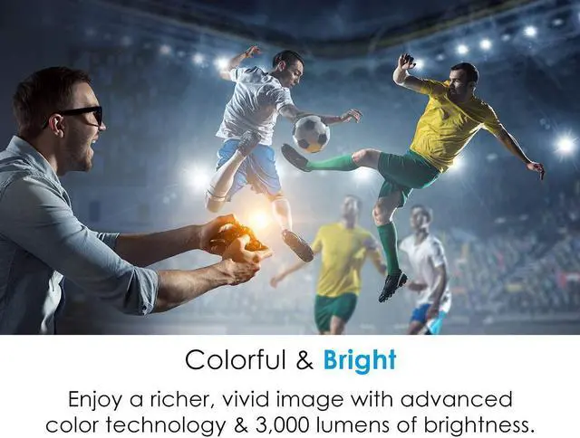 Alt view image 20 of 20 - Optoma HD143X DLP Projector 3000 Lumens 1080P 23,000:1 REC.709 color 12,000 hour lamp life, HDMI, 3D Sync port, USB power