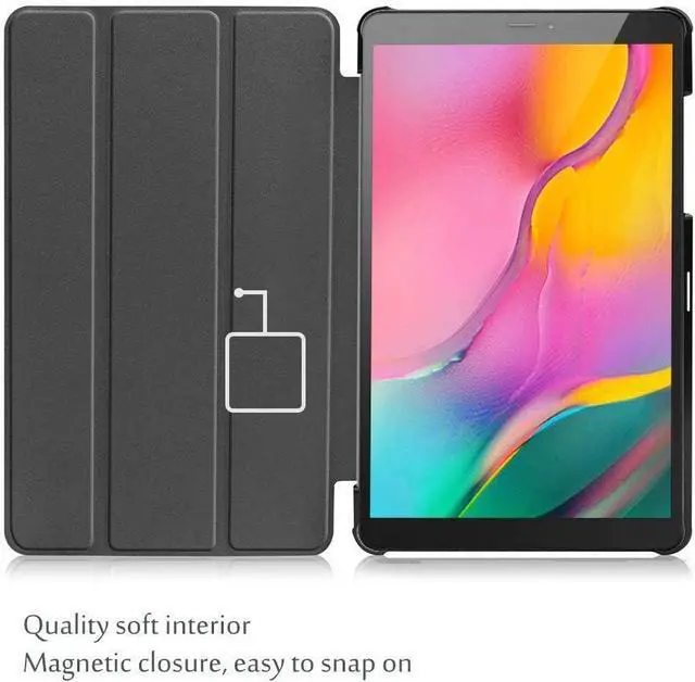 Alt view image 5 of 7 - Slim Case for Galaxy Tab A 8-inch 2019 T290 T295 Light Cover Trifold Stand Hard Shell Folio Case for 8.0 inch Galaxy Tab A 2019 Without S Pen Model SM-T290 (Wi-Fi) SM-T295 (LTE) CBlack