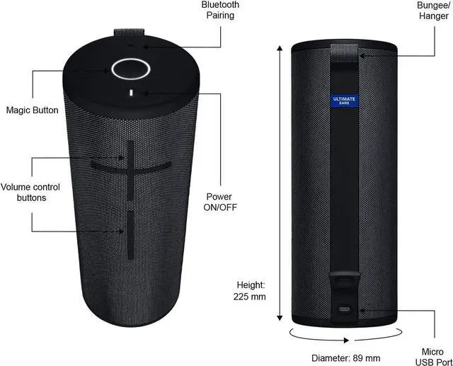 Alt view image 7 of 7 - Ultimate Ears MEGABOOM 3 Portable Waterproof Bluetooth Speaker - Bulk Packaging - Night Black