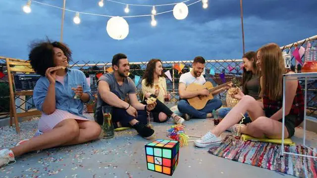 Alt view image 5 of 7 - Rubik's Portable Light-Up Cube Speaker
