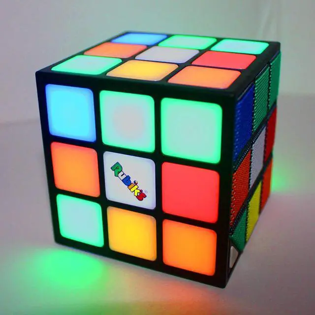 Alt view image 3 of 7 - Rubik's Portable Light-Up Cube Speaker