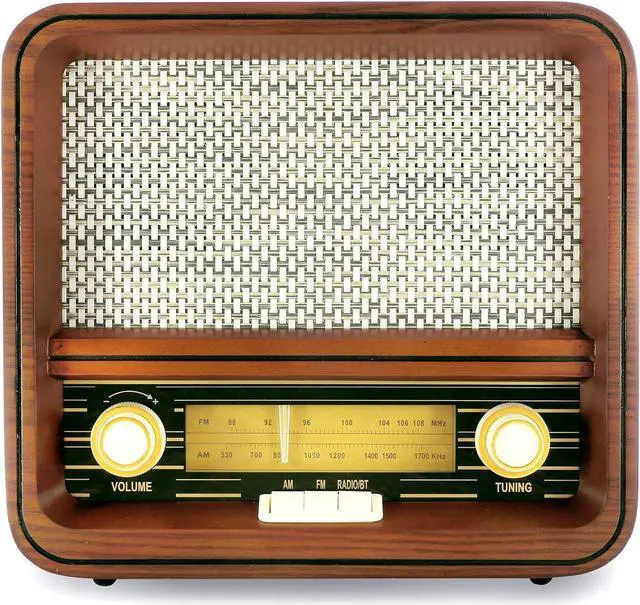Main image of Fuse RAD-V1 Vintage Retro Radio | AM/FM Radio Speaker with Bluetooth & AUX Input | 5W Speakers | Mid Century Modern Style | Real Handcrafted Ashtree Wood Exterior