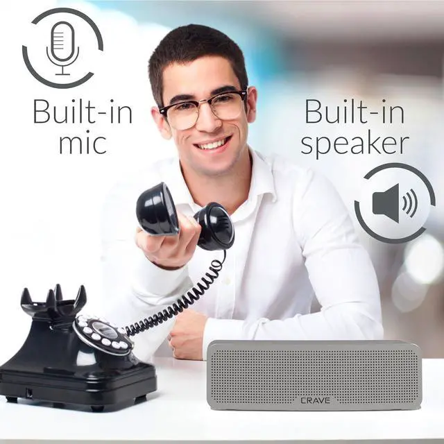 Alt view image 4 of 7 - Crave Curve Portable Bluetooth Wireless Intelligent Speaker with Enhanced Bass, Built-in Microphone and Speakerphone