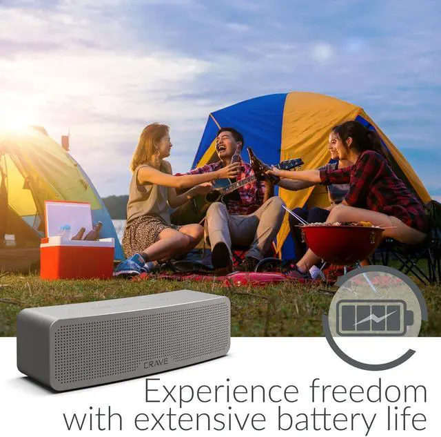 Alt view image 6 of 7 - Crave Curve Portable Bluetooth Wireless Intelligent Speaker with Enhanced Bass, Built-in Microphone and Speakerphone