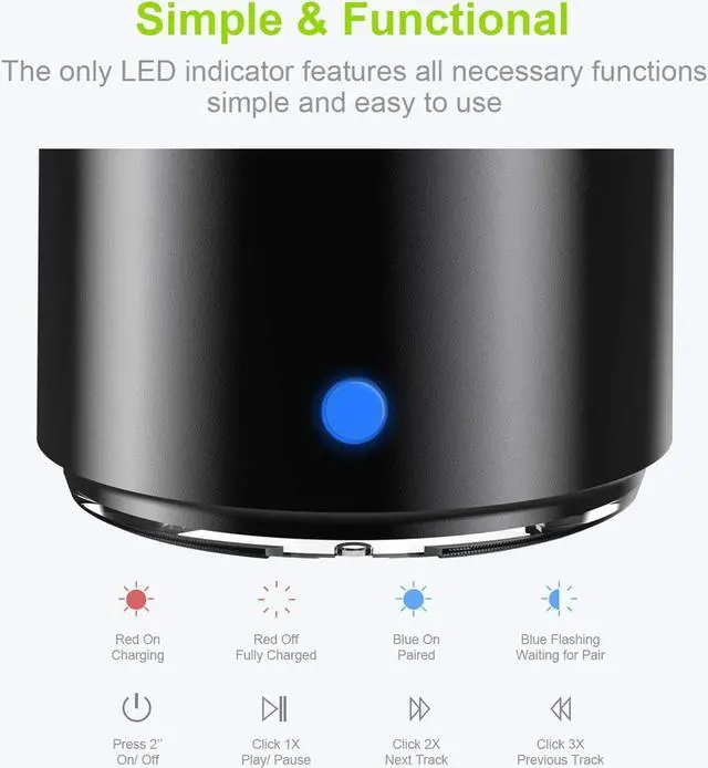 Alt view image 5 of 6 - EWA Travel Case Packed, A106 Pro Portable Bluetooth Speaker with Custom Bass Radiator, Brief Design, IP67 Waterproof, Perfect Mini Speaker for Shower, Room, Bike, Car (Black)