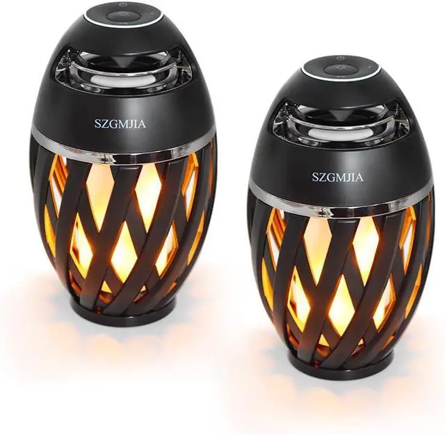Main image of LED Flame Speaker, Flame Atmosphere Outdoor Bluetooth Speaker with Stereo Enhanced Bass Sound, TWS Supported Portable Wireless Speaker, BT4.2 for iPhone Ipad Android(2 Pack)